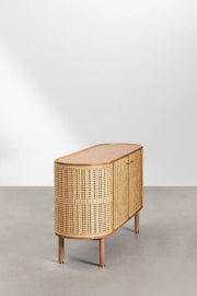 Rattan and Wood Sideboard | Wooden Cabinet - Sylas