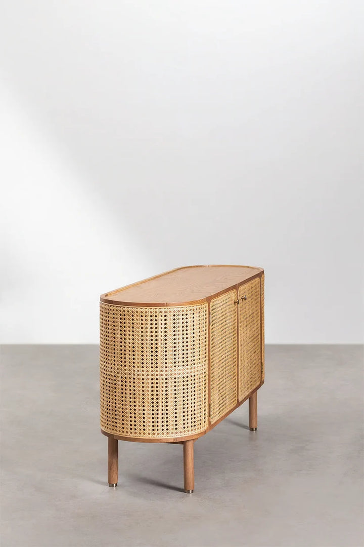 Rattan and Wood Sideboard | Wooden Cabinet - Sylas