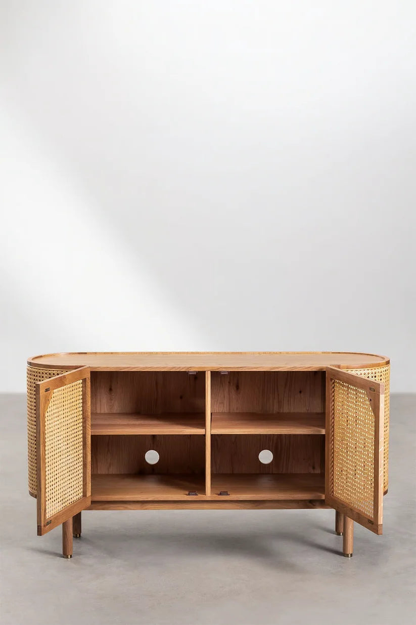 Rattan and Wood Sideboard | Wooden Cabinet - Sylas
