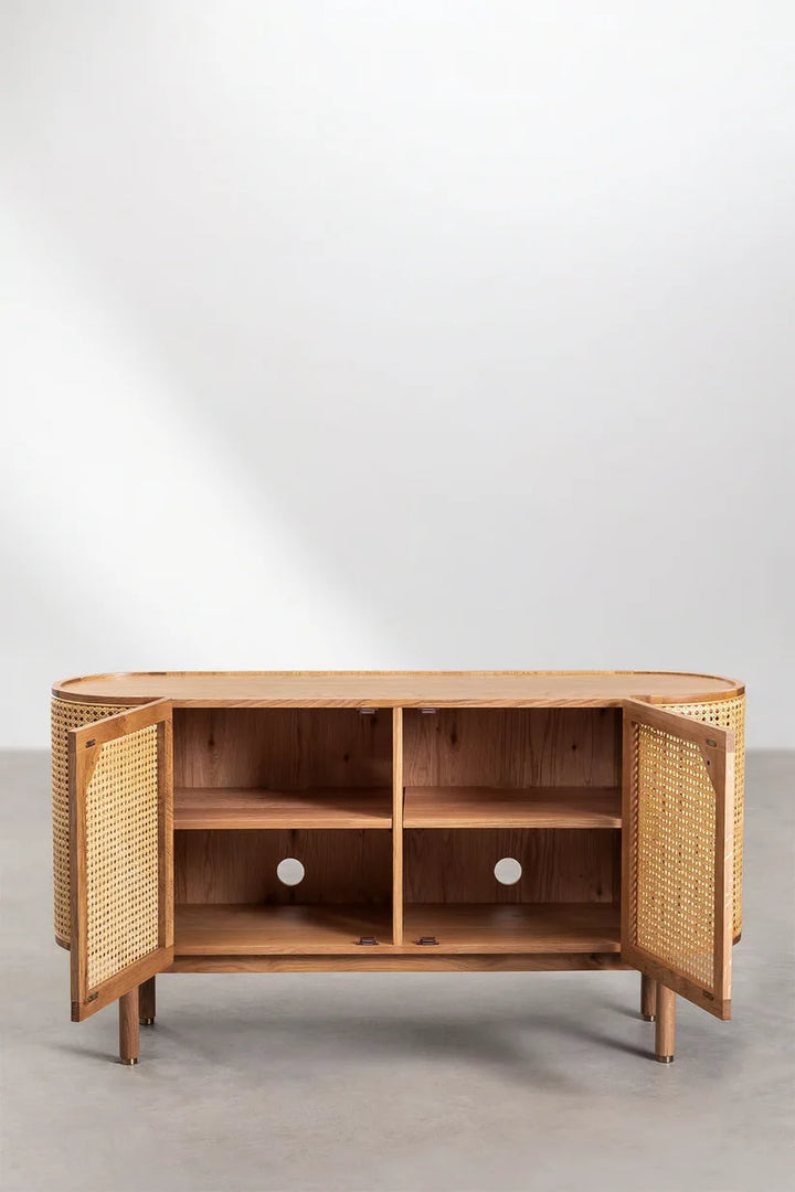 Rattan and Wood Sideboard | Wooden Cabinet - Sylas
