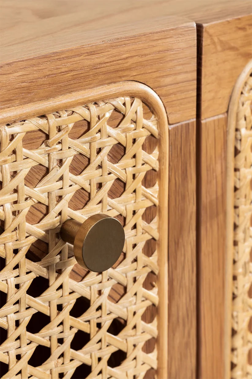 Rattan and Wood Sideboard | Wooden Cabinet - Sylas