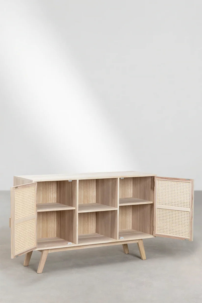 Rattan and Wood Sideboard | Wooden Cabinet - Rider