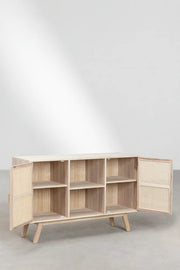 Rattan and Wood Sideboard | Wooden Cabinet - Rider