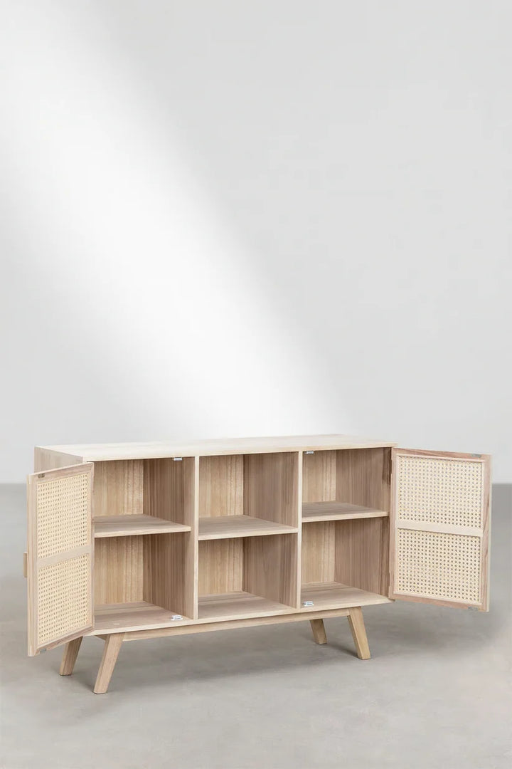 Rattan and Wood Sideboard | Wooden Cabinet - Rider