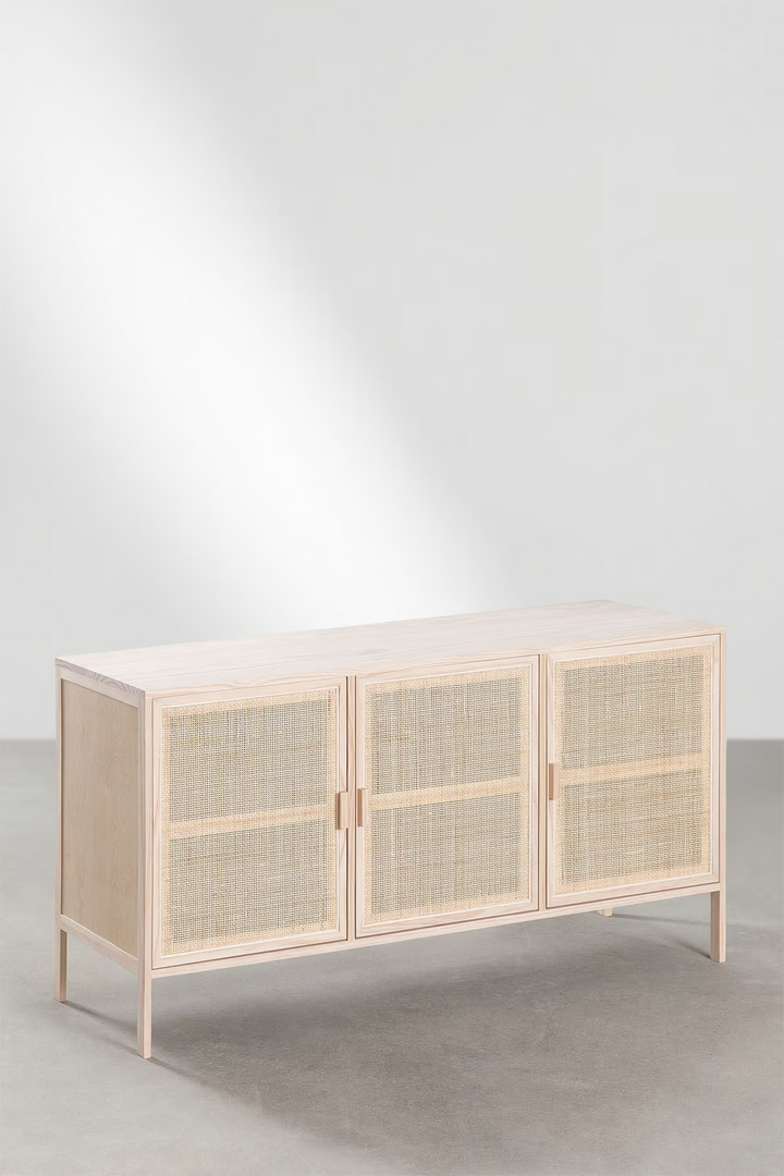 Rattan & Wood Sideboard | Wooden Cabinet- Marlowe