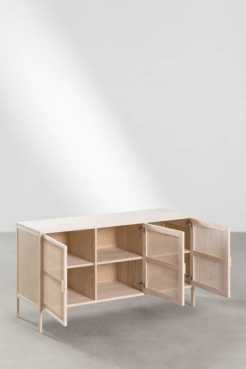 Rattan & Wood Sideboard | Wooden Cabinet- Marlowe