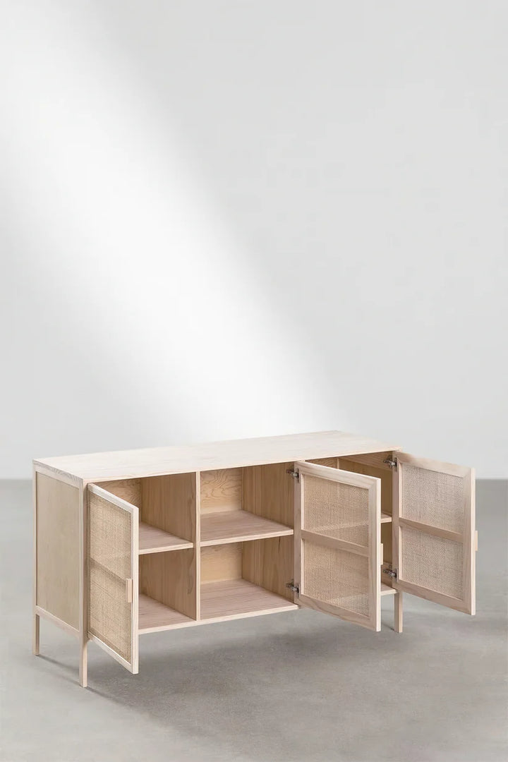 Rattan & Wood Sideboard | Wooden Cabinet- Marlowe