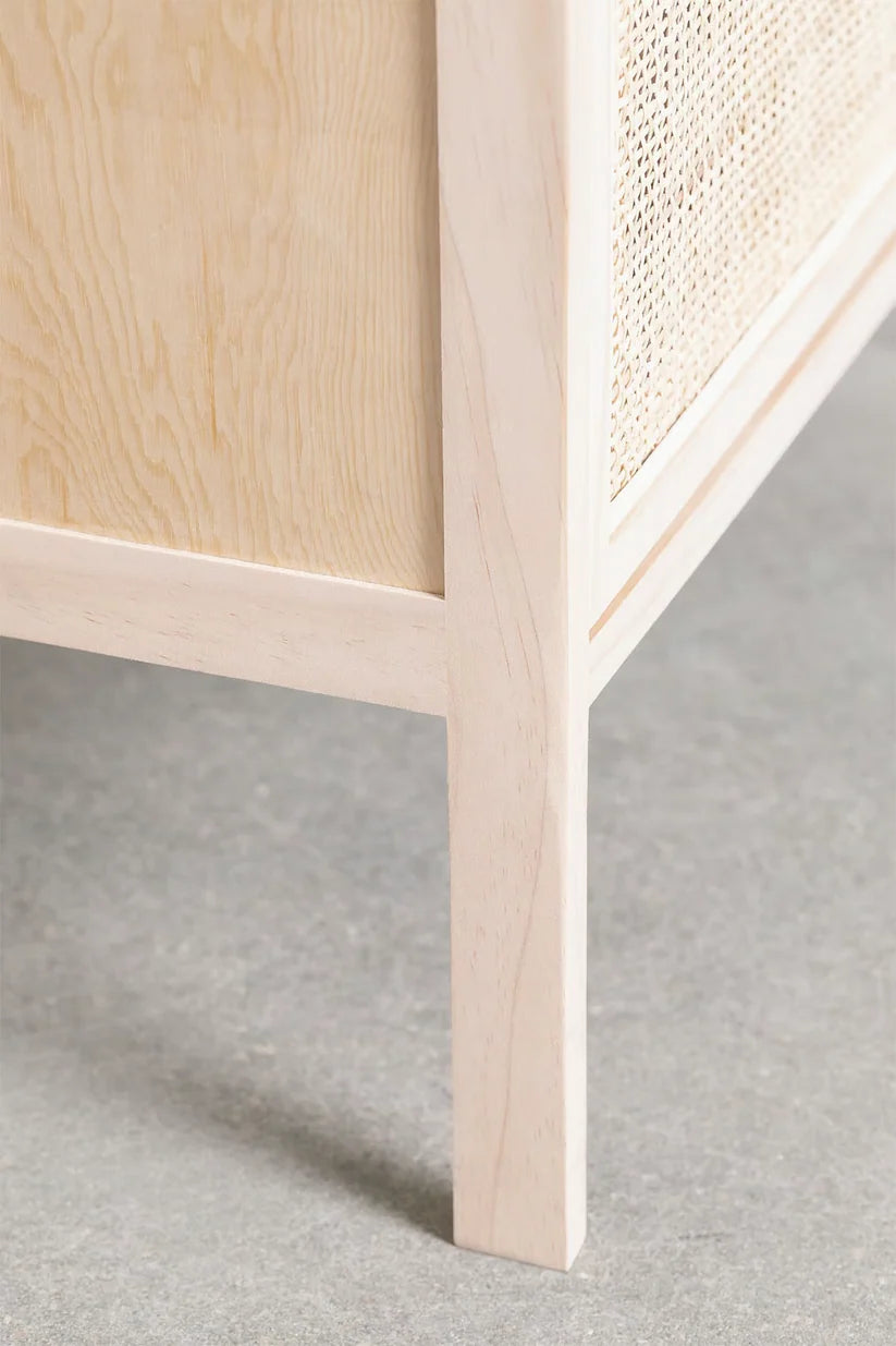 Rattan & Wood Sideboard | Wooden Cabinet- Marlowe