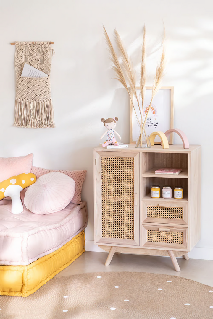 Rattan & Wooden Sideboard with Drawers- Quill