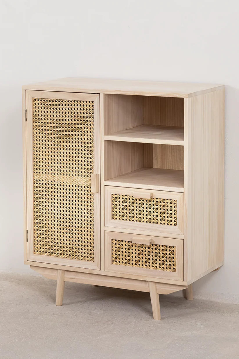 Rattan & Wooden Sideboard with Drawers- Quill