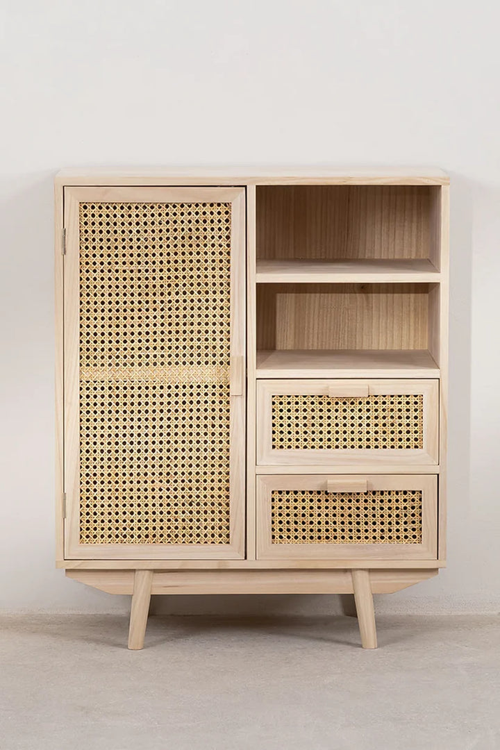 Rattan & Wooden Sideboard with Drawers- Quill