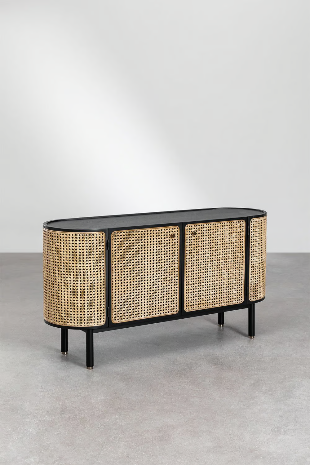 Rattan and Wood Sideboard | Wooden Cabinet - Torren