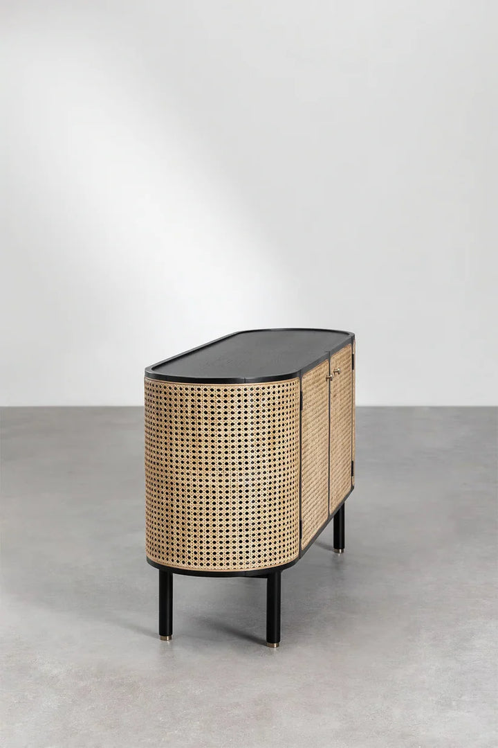 Rattan and Wood Sideboard | Wooden Cabinet - Torren