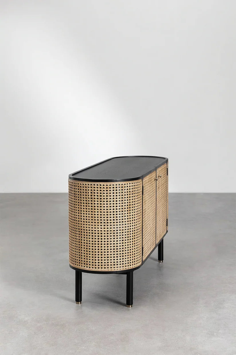 Rattan and Wood Sideboard | Wooden Cabinet - Sylas