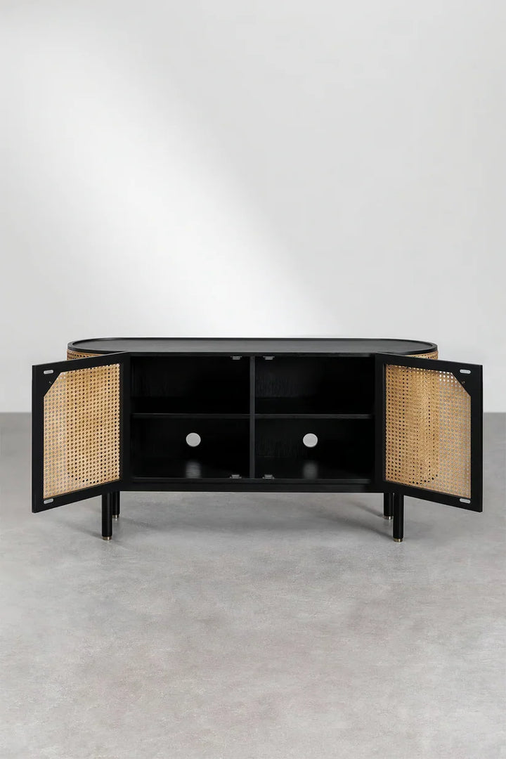 Rattan and Wood Sideboard | Wooden Cabinet - Torren