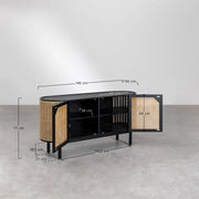 Rattan and Wood Sideboard | Wooden Cabinet - Sylas
