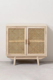 Rattan & Wooden Sideboard with Drawers - Pell