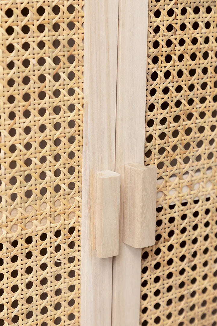 Rattan & Wooden Sideboard with Drawers - Pell