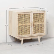 Rattan & Wooden Sideboard with Drawers - Pell