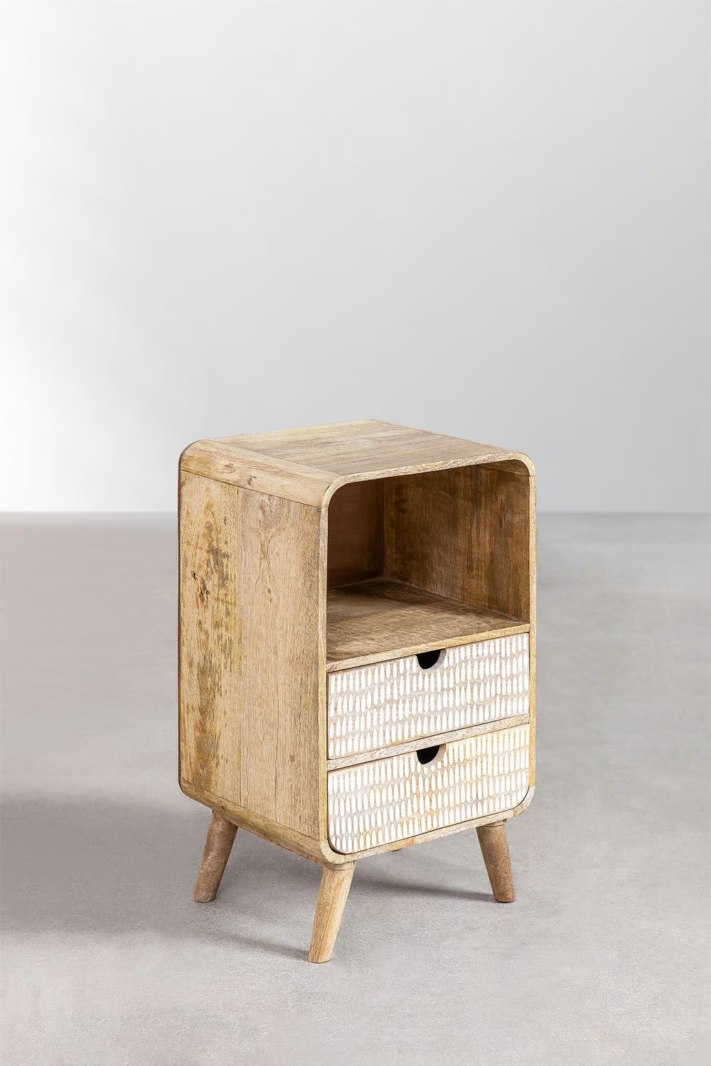 Mango wood bedside table with storage - Morrow
