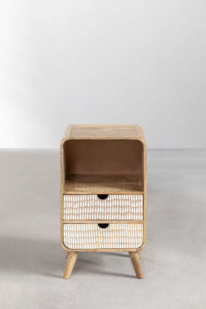 Mango wood bedside table with storage - Morrow