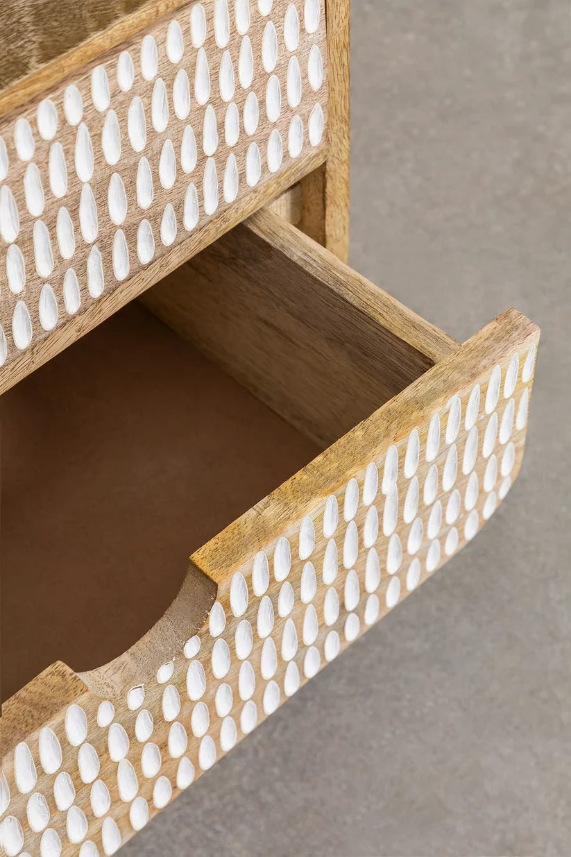 Mango wood bedside table with storage - Morrow
