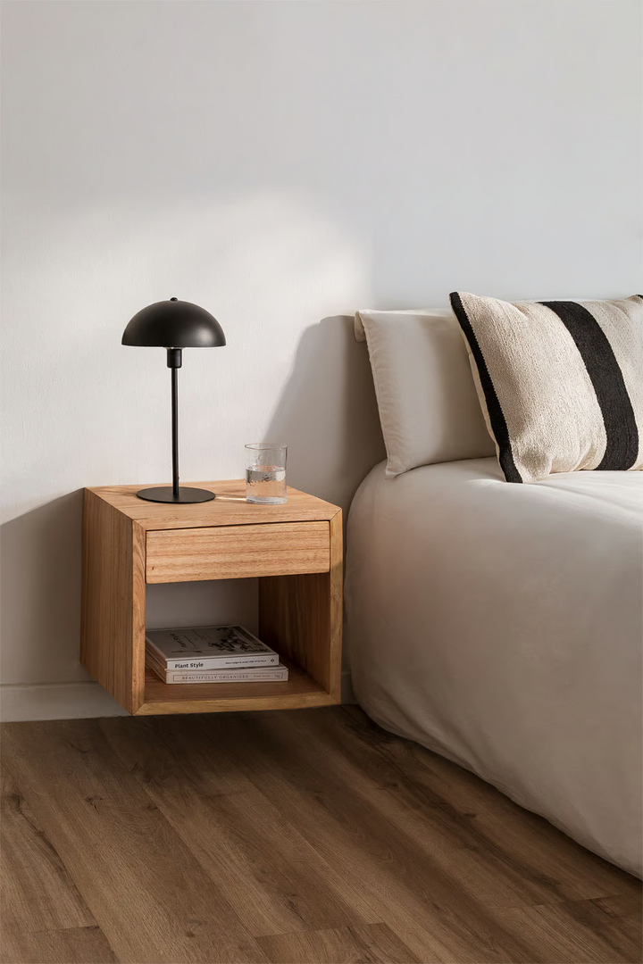 Mango Wooden Floating Bedside Table | Wooden Bedside Table - Casimir