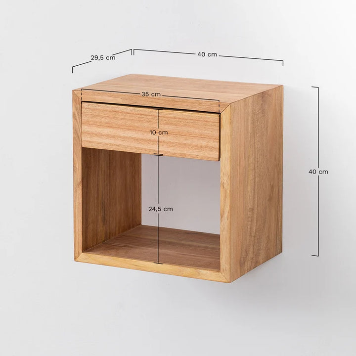 Mango Wooden Floating Bedside Table | Wooden Bedside Table - Casimir