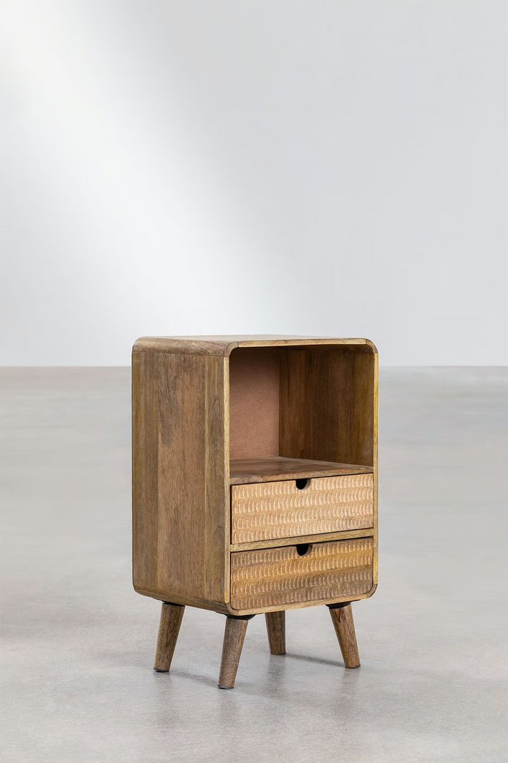 Mango Wood bedside table with storage - Lennox