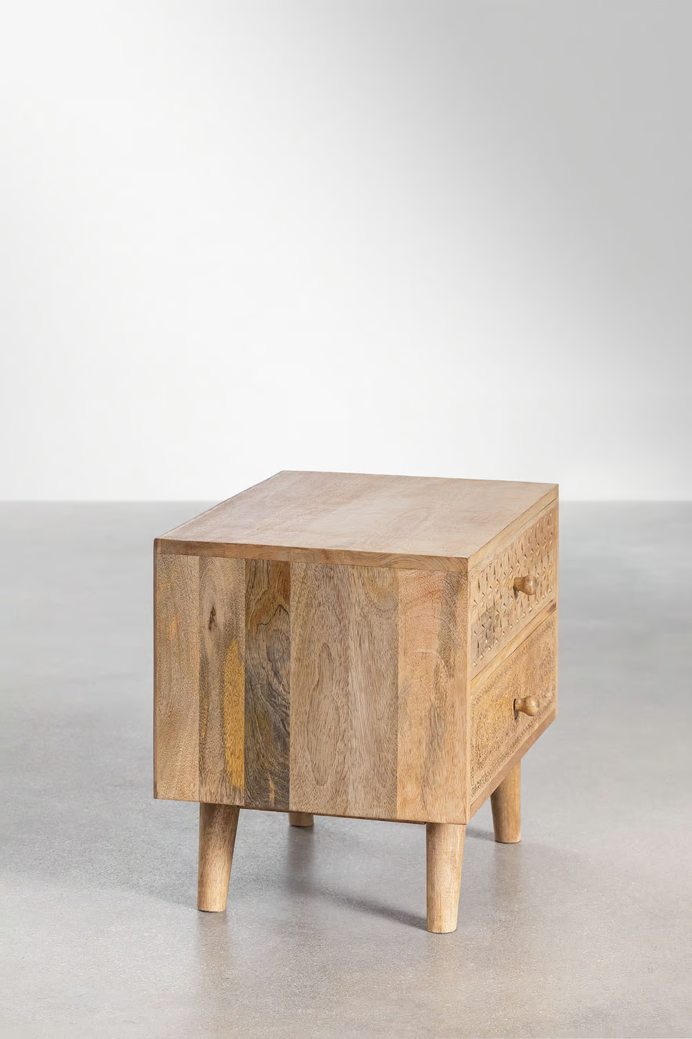 Mango Wood Nightstand Table | Wooden Bedside Table -Percival