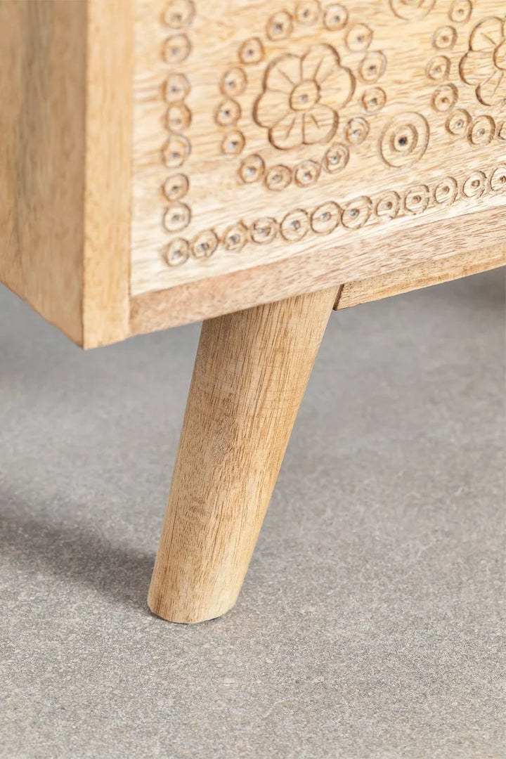 Mango Wood Nightstand Table | Wooden Bedside Table -Percival