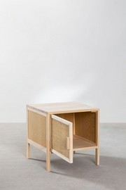 Rattan Bedside Table | Wooden Bedside Table - Bobbie