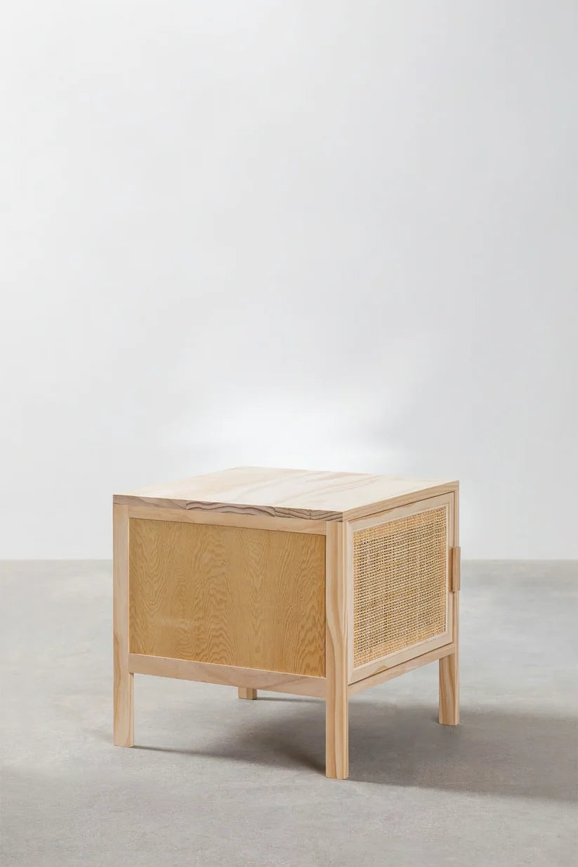 Rattan Bedside Table | Wooden Bedside Table - Bobbie