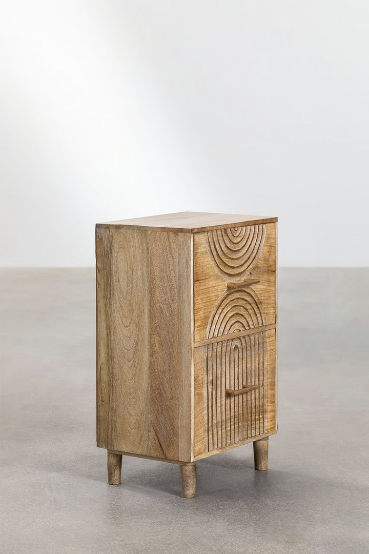 Mango Wood Bedside Table | Wooden Bedside Table - Dara