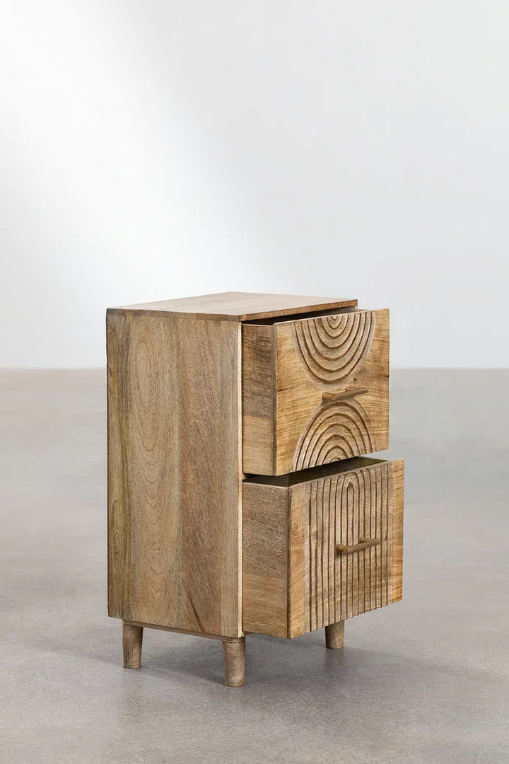 Mango Wood Bedside Table | Wooden Bedside Table - Dara