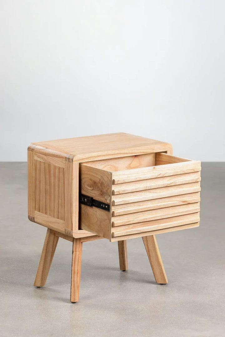 Mango Wood Bedside Table | Wooden Bedside Table - Serena