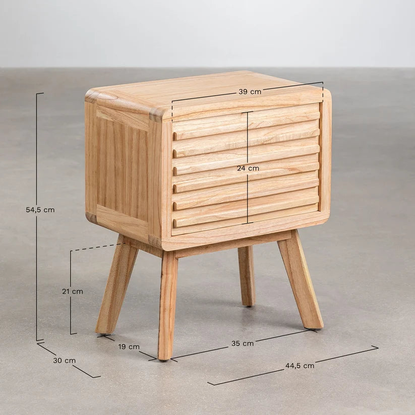 Mango Wood Bedside Table | Wooden Bedside Table - Serena