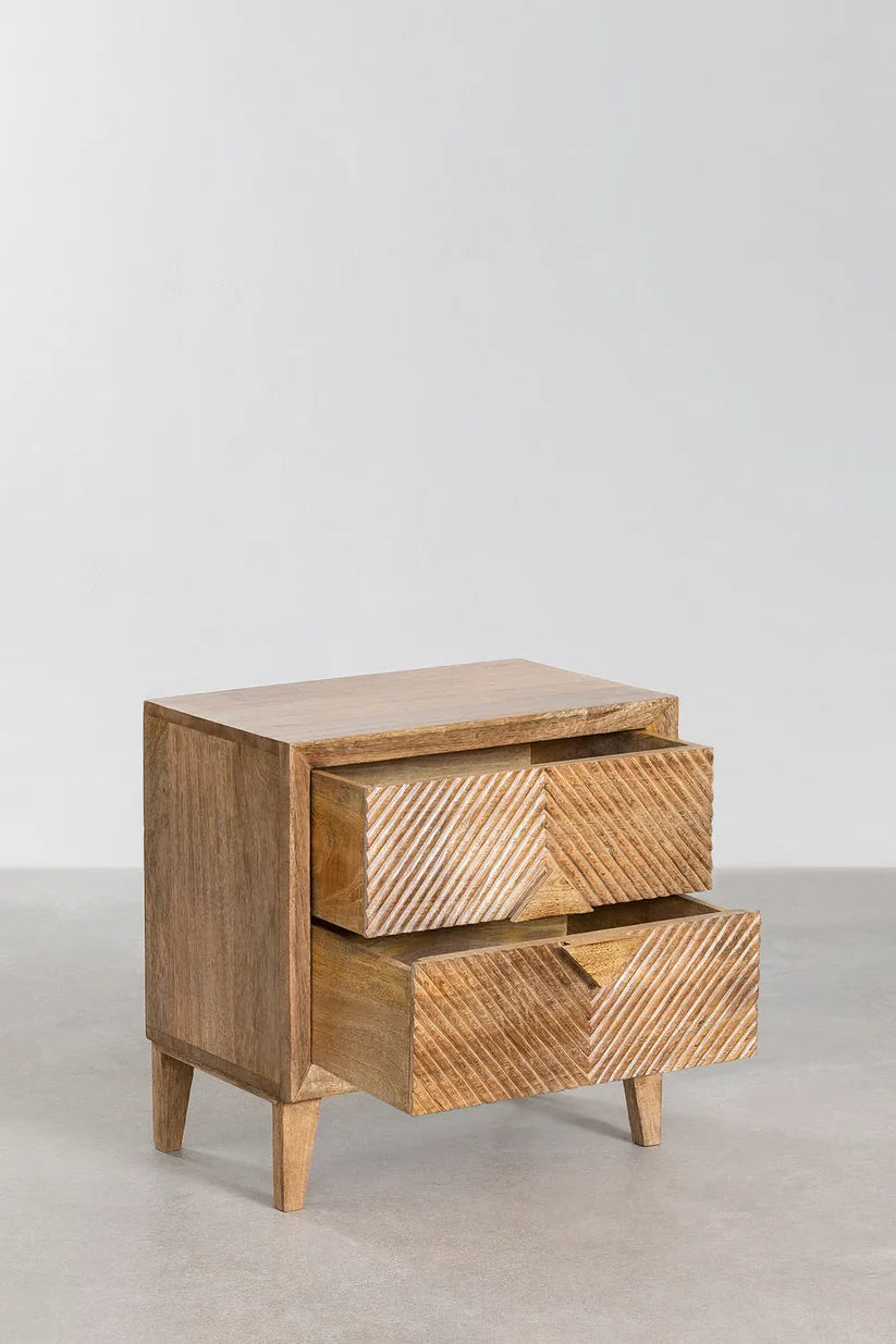 Mango Wood Nightstand Table | Wooden Bedside Table - Venus