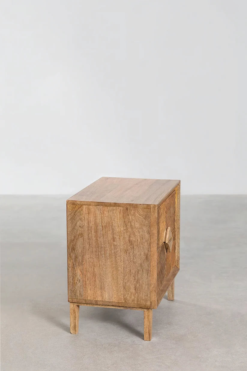 Mango Wood Nightstand Table | Wooden Bedside Table - Venus