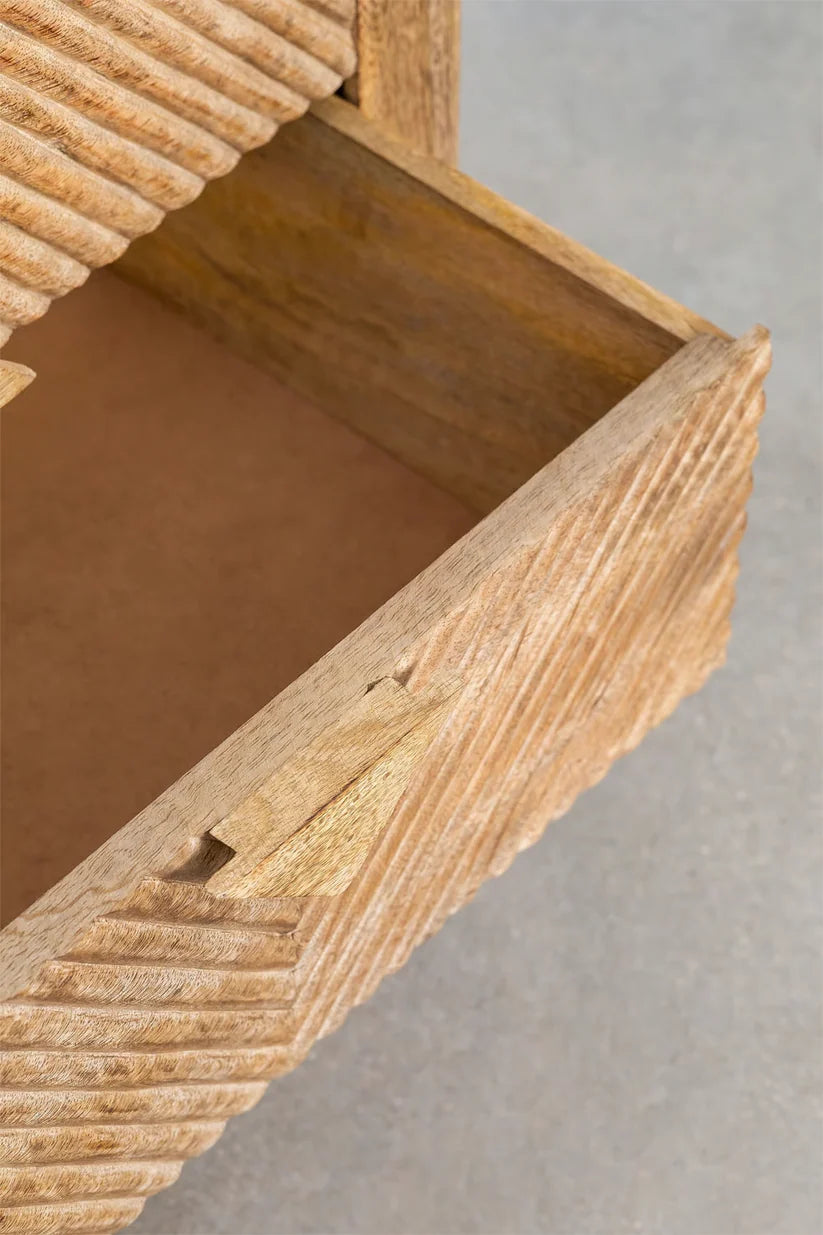 Mango Wood Nightstand Table | Wooden Bedside Table - Venus