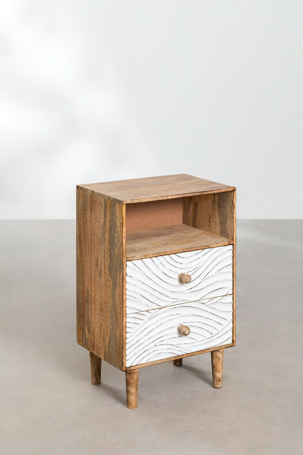 Mango Wood Nightstand Table | Wooden Bedside Table - Frankie