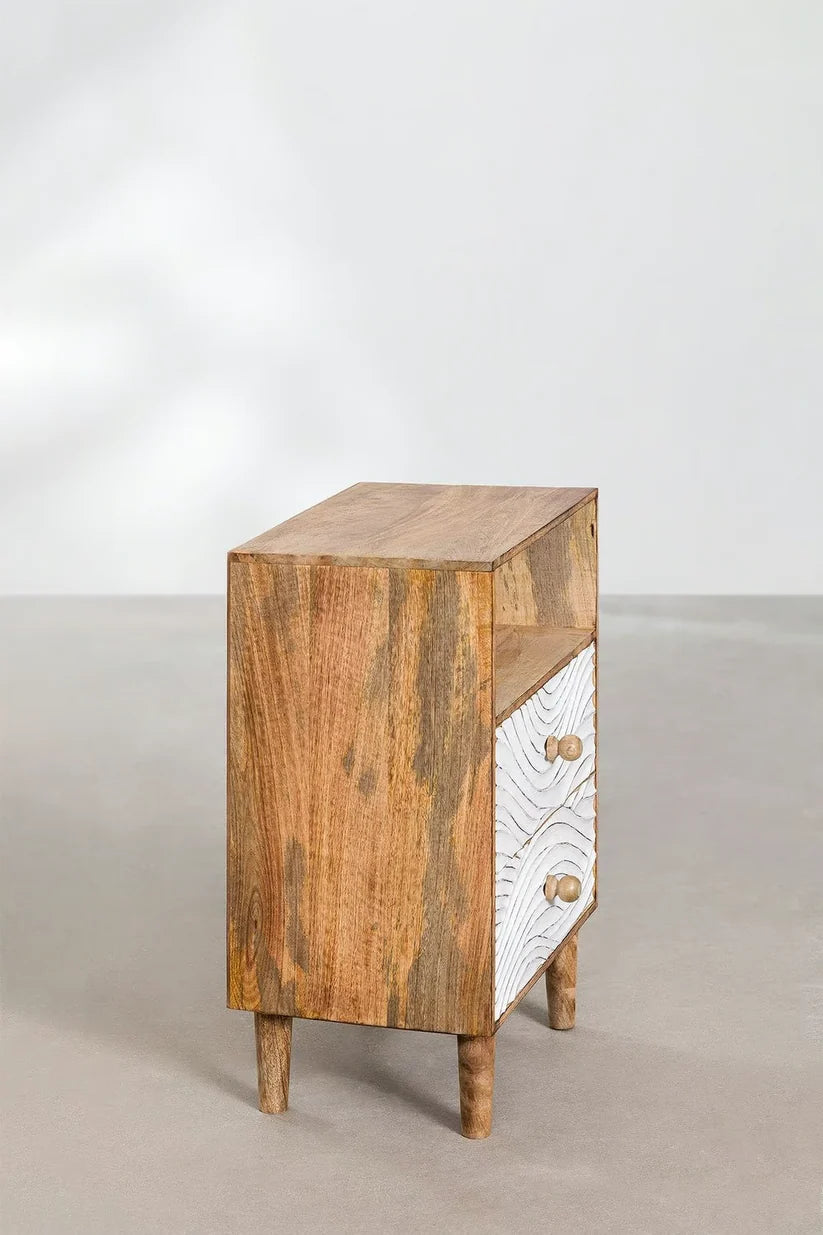 Mango Wood Nightstand Table | Wooden Bedside Table - Frankie