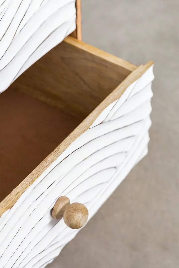 Mango Wood Nightstand Table | Wooden Bedside Table - Frankie