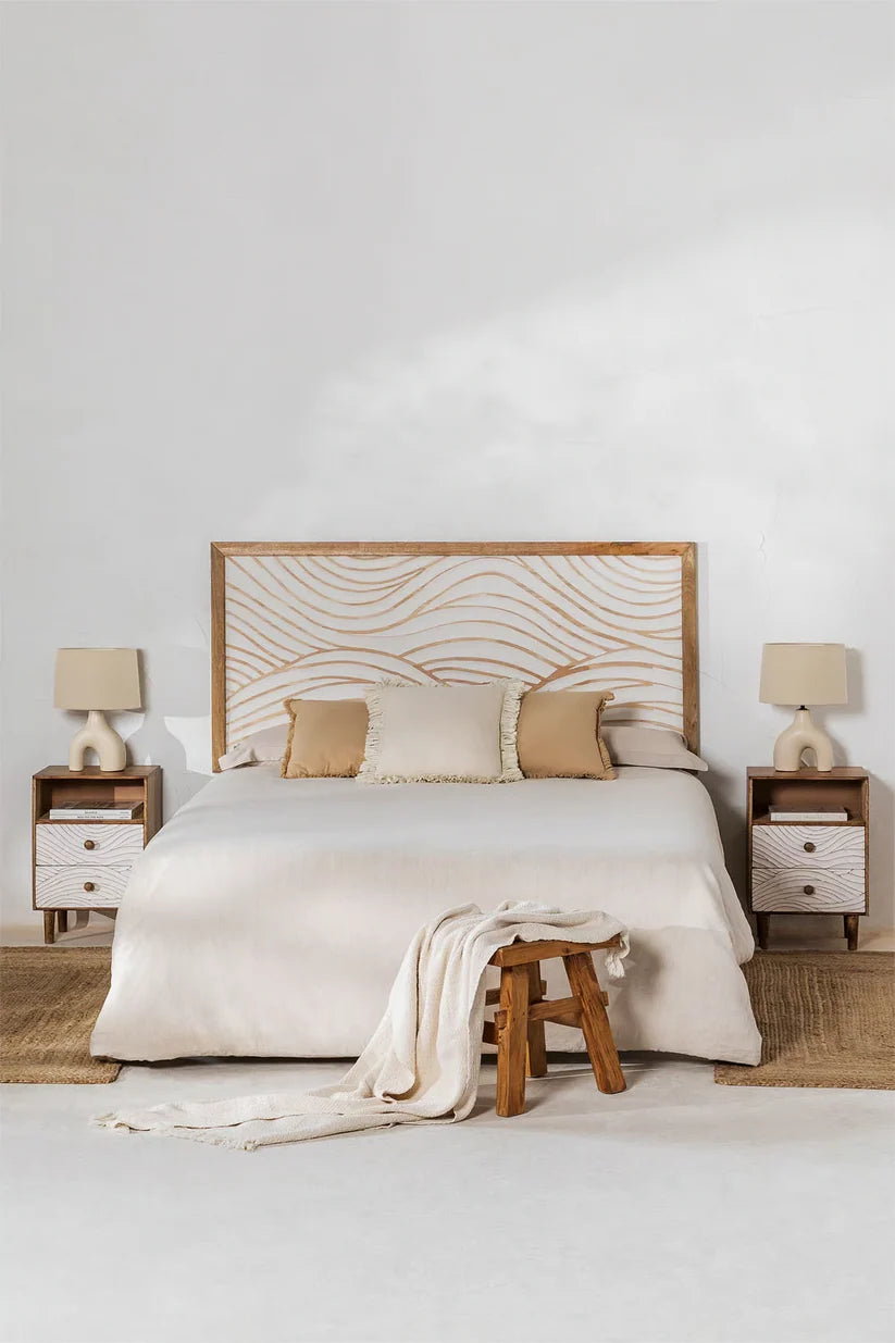 Mango Wood Nightstand Table | Wooden Bedside Table - Frankie
