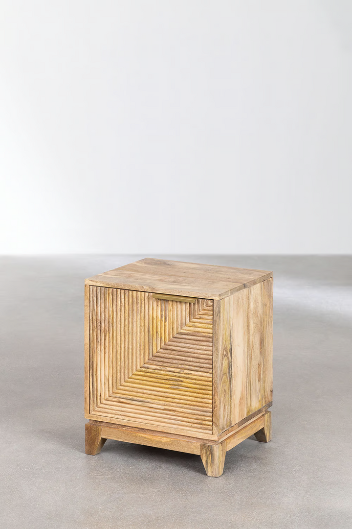 Mango Wood Nightstand Table | Wooden Bedside Table - Belle