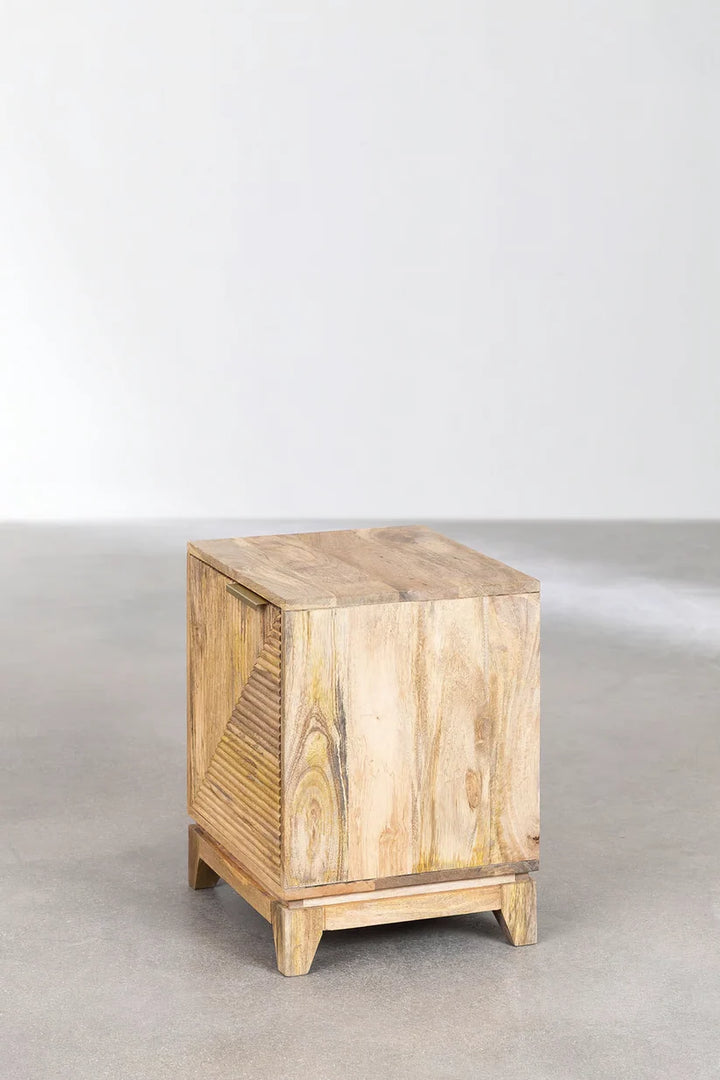 Mango Wood Nightstand Table | Wooden Bedside Table - Belle