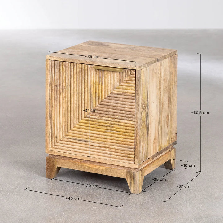 Mango Wood Nightstand Table | Wooden Bedside Table - Belle