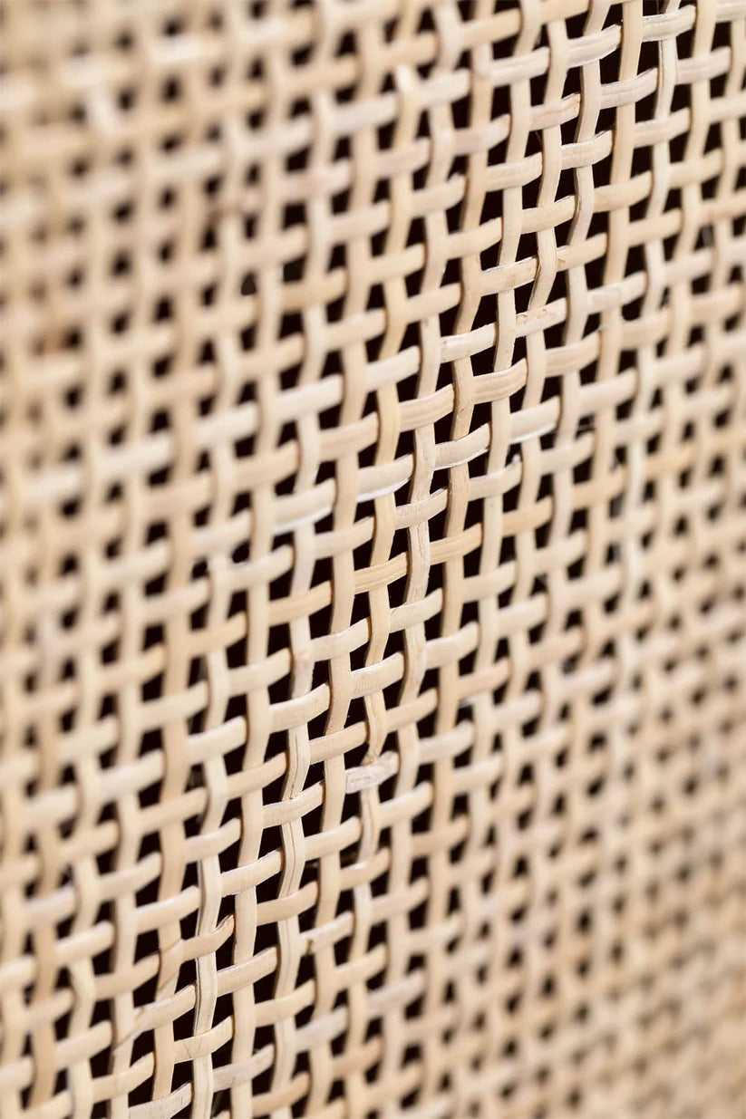 Rattan & Mango Wood Bedside Table | Wooden Bedside Table - Alanis