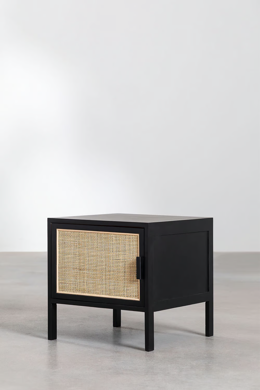 Rattan & Mango Wood Bedside Table | Wooden Bedside Table - Amara