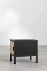 Rattan & Mango Wood Bedside Table | Wooden Bedside Table - Amara